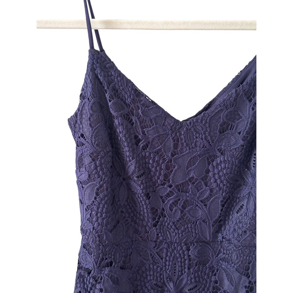 GUESS Los Angeles Navy Blue Lace Mini Dress Spaghetti Strap Size 0 - Picture 9 of 11